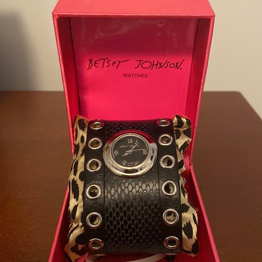 Betsy Johnson Black Wrist Watch